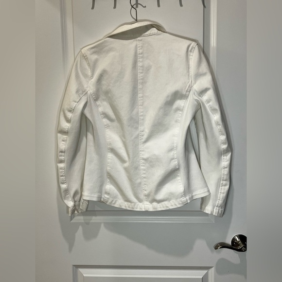 J. McLaughlin White Canvas Blazer Jacket Size Large - Picture 3 of 15